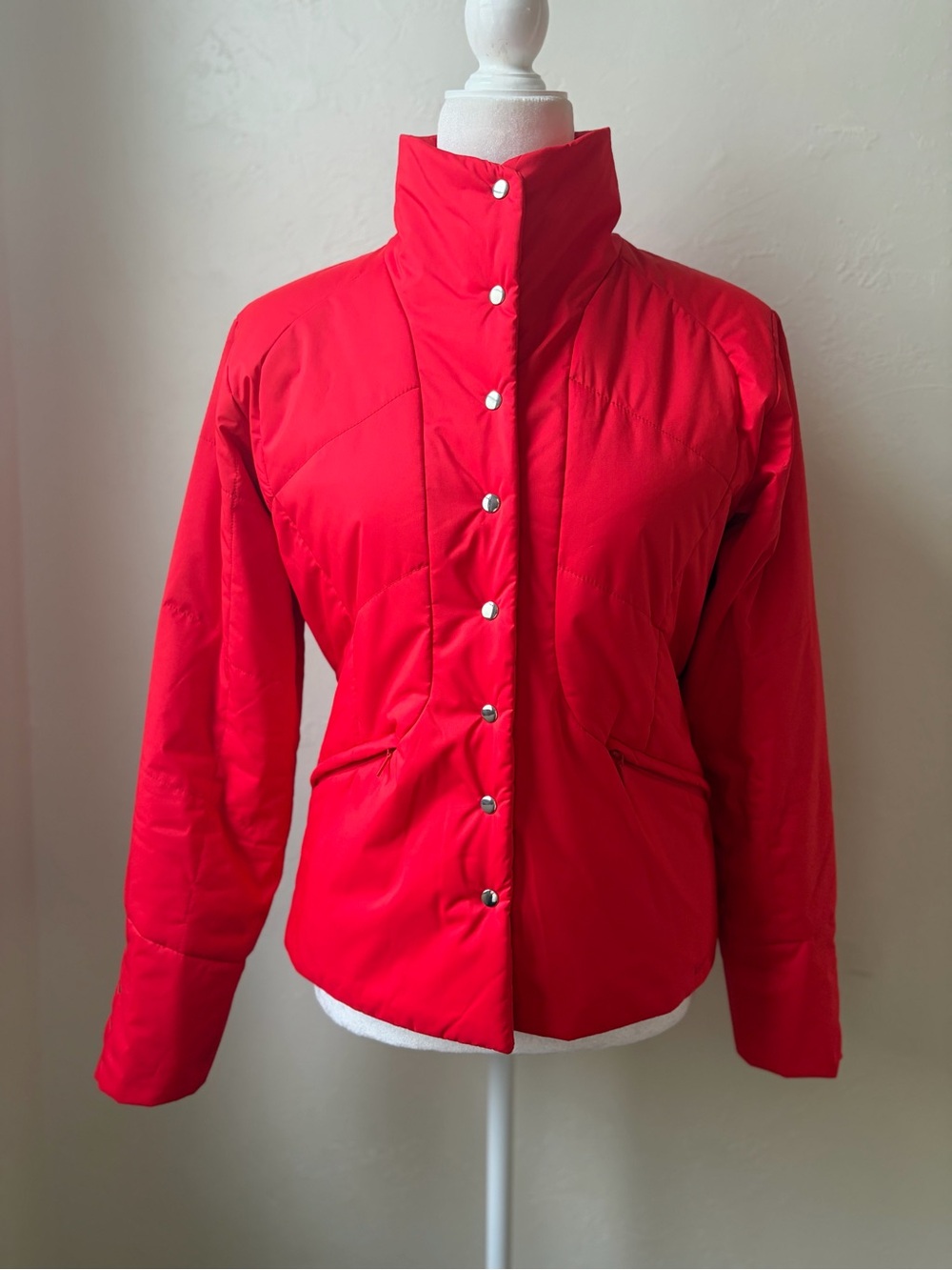 Nike Golf Vintage Y2K Red Quilted Puffer Jacket Snap Front S